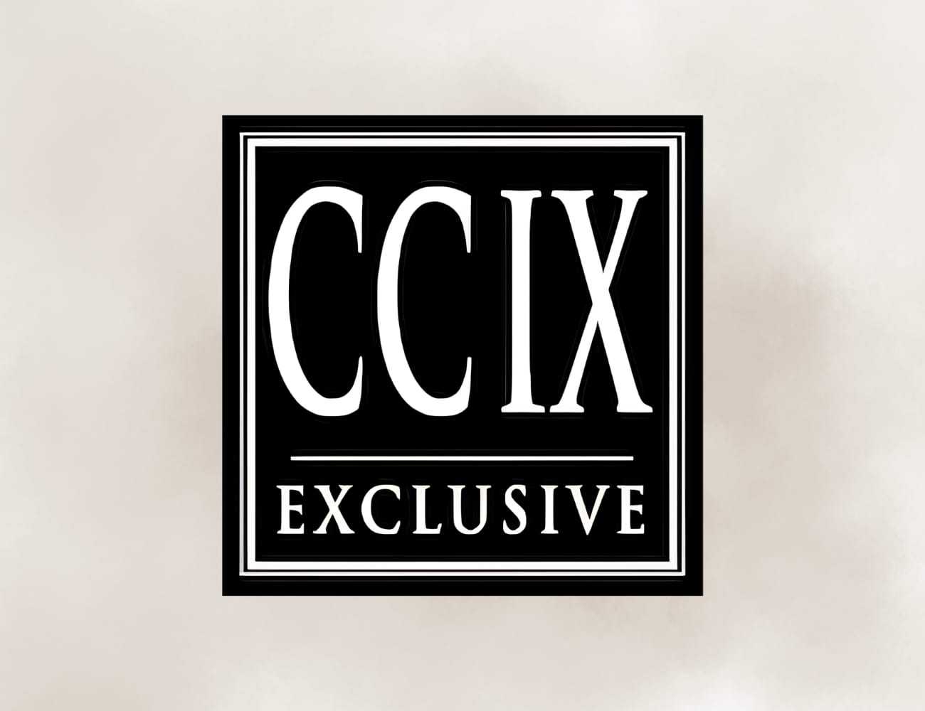CCIX Exclusive logo in a black and white square design.